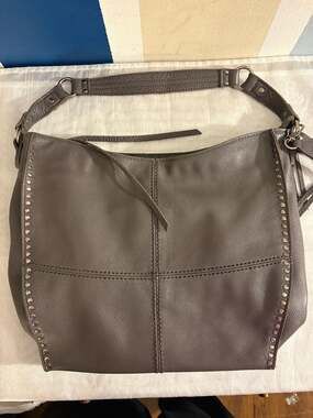 The Sak Silverlake Studded Leather Hobo Bag Grey